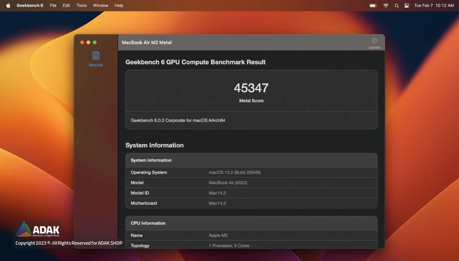 تست Geekbench برای قدرت cpu