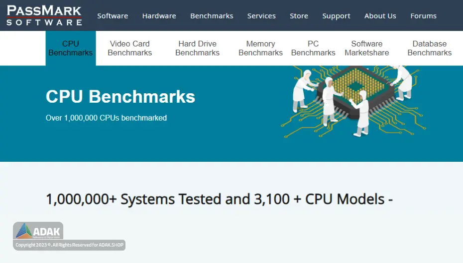 سایت تست قدرت سی پی یو PASSMARK