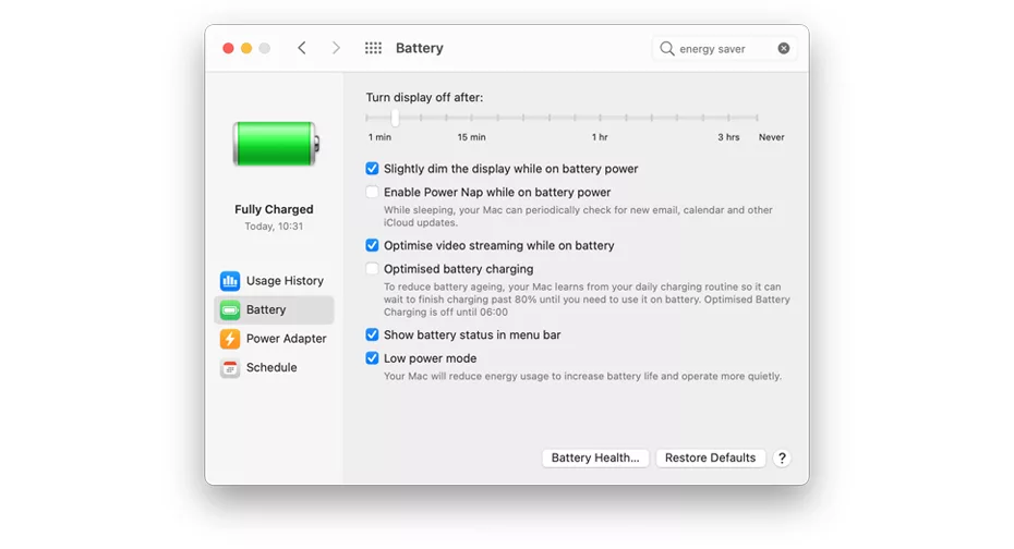 افزایش عمر باتری لپ تاپ اپل