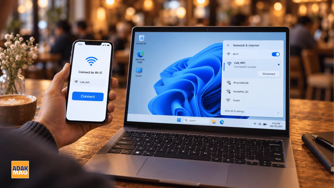 روش های اتصال لپ تاپ به اینترنت گوشی موبایل