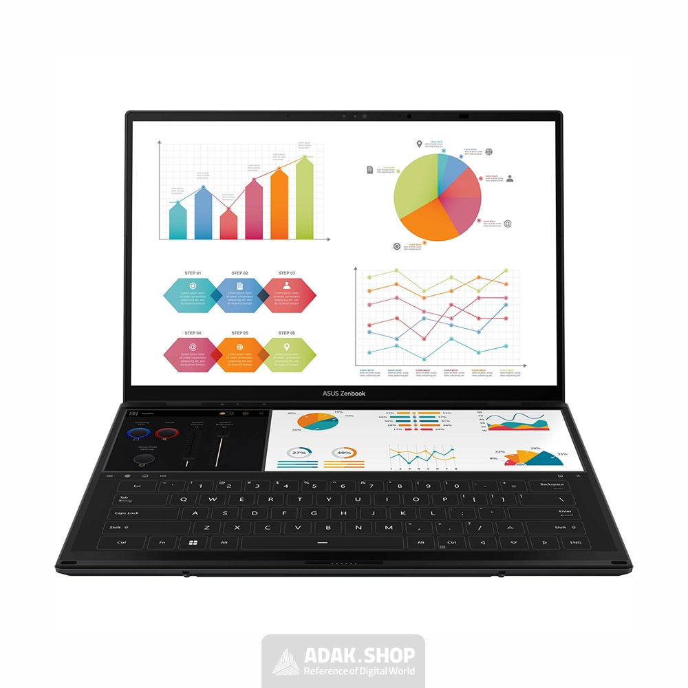 لپ تاپ ایسوس Zenbook DUO 2024 UX8406CA Ultra9 285HX 16GB 1TB Intel Arc OLED